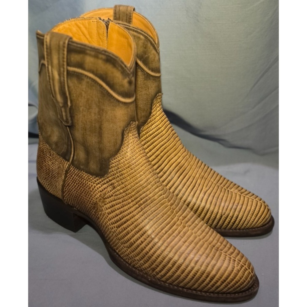 Tecovas's Exotic Nolan Limestone Vamp Lizard Boots‎ Limited Edition Size 12.5D